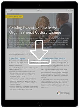Gaining executive buy-in for organizational culture change.